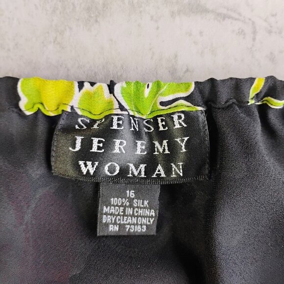 Spenser Jeremy Silk Midi Skirt Womens Plus 16 Rose Floral Romantic Whimsigoth - Picture 6 of 10